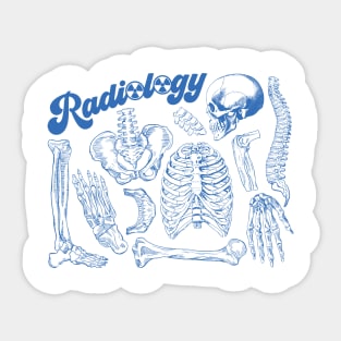 RADIOLOGY Funny Skeleton Party Sticker